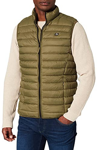Blend BHRomsey Herren Weste Steppweste Outdoor Weste mit Stehkragen, Größe:L, Farbe:Winter Moss (180523)