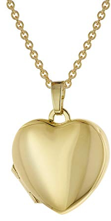 trendor Medaillon Herz 333 Gold mit vergoldeter Silberkette 39786-42 42 cm