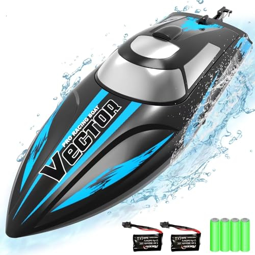 VOLANTEXRC RC Boat Remote Control Boat for Pools and Lakes, 20+ mph Self Righting Racing Boats with Rechargeable Battery for Kids and Adults, with Low Battery Alarm