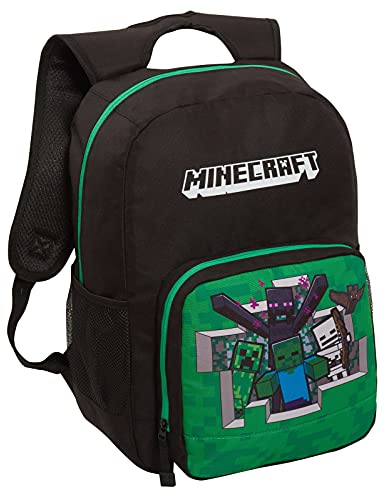 Minecraft Rucksack für Kinder und Erwachsene, groß, für Schule, Collage, Arbeit, Laptop-Tasche, Gaming-Rucksack, Geschenk für Gamer, Schwarz , Einheitsgröße