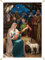 Porras E&B Balconera Navidad Colgaduras niño Jesús Dios ha Nacido Papa Noel Paloma Rayos Magos Belén Portal de Belén Nieve (70 X 100 cm) Tela Blanca