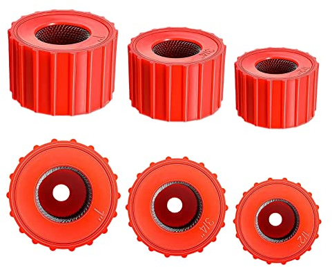 6 Pieces Copper Pipe Cleaners, Handy Sized Plumber, Tube Cleaning Brush for Copper, Copper Pipe Cleaner (3 Sizes), Red