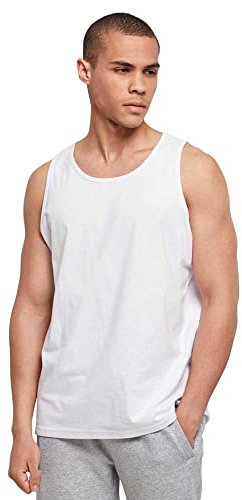 Build Your Brand Camisetas sin Mangas Hombres, Adulto, Blanco, L
