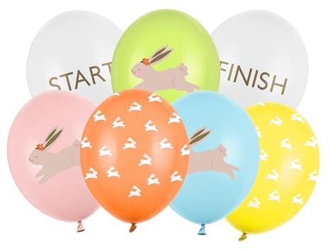 Luftballons Hase 30cm 7er Set - Hasen Ballons für Helium oder Luft//PartyDecoBalloons Latex Eierjagd Ostern für Kinder Ballongirlande//Bunt