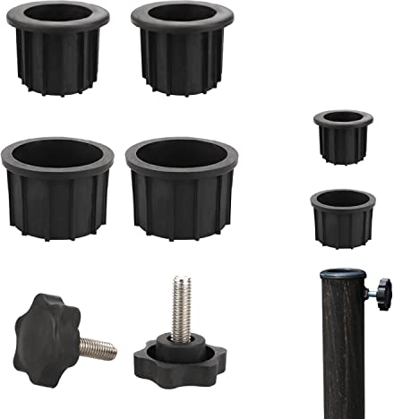 Kingovalley 4 Pcs Umbrella Base Stand Replacement Parts, Patio Umbrella Stand Replacement Parts with 2 Pcs M8 M8 Thread Replacement Hand Knob for Patio Umbrella Base Stand Replacement