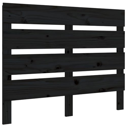 vidaXL Kopfteil Betthaupt Bettkopfteil für Einzelbett Bett Holzbett Massivholzbett Schlafzimmerbett Lattendesign Schwarz 100x3x80cm Massivholz Kiefer
