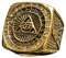 XJruixi Vintage Heavy Stainless Steel All Seeing Eye Ring for Men Crystal Gold Color Mason Masonic Punk Male Ring Fashion Jewelry Gift