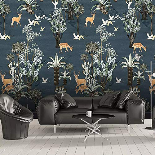 BOVZOX Fototapete 3D Effekt Kinderzimmer Wald & Tiere Tapeten Vliestapete Wohnzimmer Wandbilder Wanddeko Größe:W400CMxH280CM