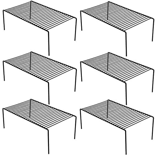 ARCCI Kitchen Cabinet Shelf Organizer Set of 6, Medium (33 x 24 x 15 cm) Rustproof Metal Wire Pantry Storage Shelves, Dish Plate Racks for Cabinets, Freezer, Counter, Cupboard Organizers and Storage