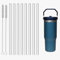 Replacement Straws for IceFlow Stainless Steel Tumbler - 8 Pack Reusable Plastic Straws With Cleaning Brush Compatible With Stanley IceFlow 30oz and Flip Straw Tumbler