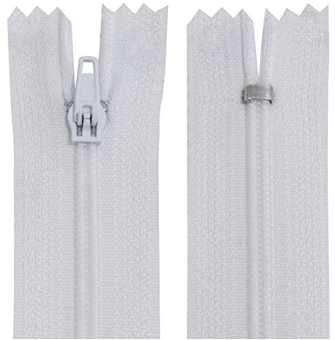 Aerzetix - C63535 - Set di 10 Cerniere Lampo a Spirale N°3 Non separabile 120cm in Nylon - cursore autobloccante in Metallo - Colore Bianco - Abbigliamento Cucito Pantaloni merceria