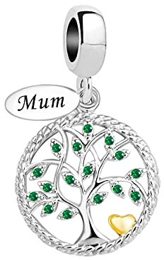 LSxAB Ciondolo a forma di albero della vita, compatibile con braccialetti Pandora, Metallo, Nessuna pietra preziosa