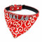 Bandana Hundehalsband und Hundehalstuch mit Namen aus Strass-Buchstaben, Leder Rot/S 24-30cm