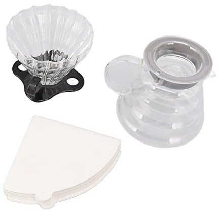 ZPSHYD Coffee Dripper + 600ML Coffee Pot + Filter Paper Set - Moka Cloud Coffee Brewing Kit