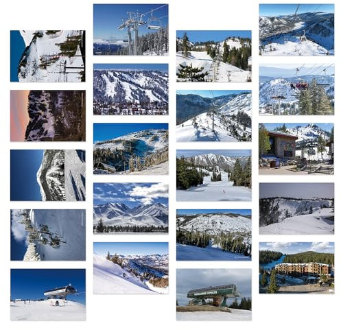 Dear Mapper Ski in Kalifornien Postkarten Pack 20 Stück/Set Winter Ski Sport Vintage Reise Postkarten Skigebiet Urlaub Postkarte für Versand Dekor Geschenk