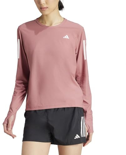 adidas Damen Own The Run Long Cuff Sleeve Tee, preloved Crimson, L