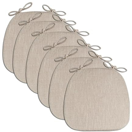 ZLXHFFH 1/2/4/6er Set Stuhlkissen mit Bändern, Bequeme Sitzpolster 43x41x35cm Sitzkissen gefüllt für Indoor und Outdoor, Optional mit Antirutsch und gepolstert,Eco Filz Kissen geeignet für Armchair