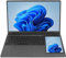 Laptop a Doppio Schermo, Lettore di Impronte Digitali IPS Quad Core da 2,9 GHz da 15,6 Pollici LPDDR4 16 GB RAM Laptop da Ufficio per la Scuola (16+1TB Spina europea)