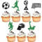 Xsstarmi 28 Pack Soccer Cupcake Toppers Glitter Sports Theme Champion Cup Football Soccer Ball Cupcake Picks Soccer Party Cake Decorations for Baby Shower Birthday Party Decors