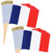 Augshy 22 Drapeaux Français, 21,6 x 13,7 Cm, Petit Drapeau Français sur Bâton, Drapeaux à Main en Bois, Décorations de Fête, Manifestation, Jeux Paralympiques