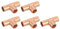 QUARKZMAN 5 Pezzi 6mm Raccordo a T in Rame Raccordo a Forma di T con Connessione a Saldare per Impianti Idraulici, 24,5x15mm