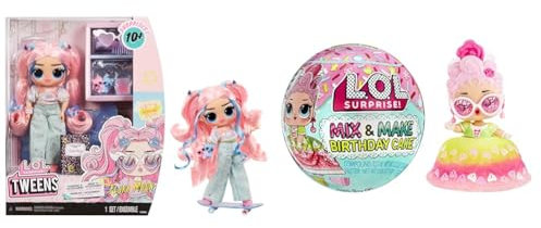 L.O.L. Surprise! Tweens - Fashion Doll Flora Moon - With 10+ Surprises and Fabulous Accessories Mix & Make Birthday Cake Tots - With Collectible Doll, DIY Cake Dress