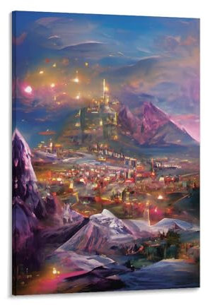 Sarah J. Maas Buchkunst, ein Hof der Dornen und Rosen, Velaris, Poster, 10 Kunstposter, Leinwand, Gemälde, Dekor, Wanddruck, Foto, Zuhause, moderne dekorative Poster, 30 x 45 cm