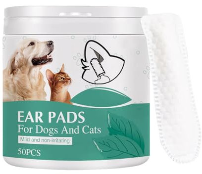 GkgWuxf 50 Dog Ear Wipes Finger Pads Dog Ear Cleaner Wipes Finger Dog Teeth Finger Wipes Clean Dirty Ears Easily Pet Grooming Supplies To Remove Ear Wax And Dirt Suitable For Cat And Dog