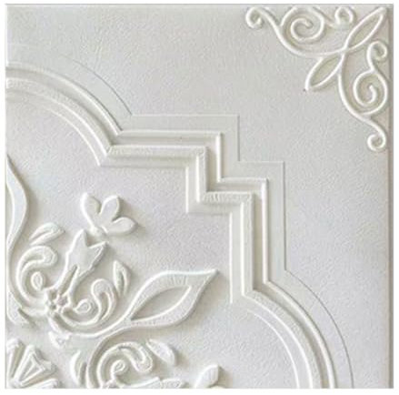 3D Wall Panels Self Adhesive Wall Panels 35 * 35cm 3D Tile Wall Sticker Waterproof, Moisture Proof, Sound Insulation Wallpaper Soft PE Foam Panels Wall Decor, 10PCS (White-2)