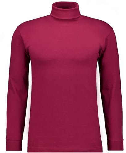 RAGMAN Herren Basic Rollkragenshirt Langarm Beere-620, XXL