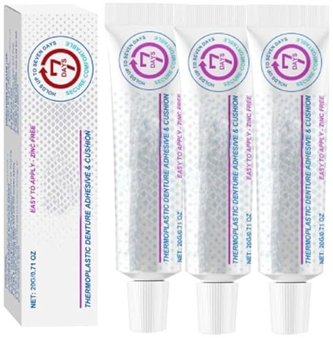 Furzero Denture Silicone Reline Kit, Adhäsiv für Zahnprothesen, Denture Molding Kit, Thermoplastische Zahnprothese Adhesive Cushion, Seurico Thermoplastic Denture Adhesive Cushion (3pcs)