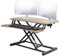 VIVO Schreibtisch-Konverter, K-Serie, höhenverstellbare Sitz-Steherhöhung, Dual-Monitor- und Laptop-Arbeitsplatz mit breiter Tastaturablage, Platte aus recyceltem Holz, schwarzer Rahmen, DESK-V000KP,