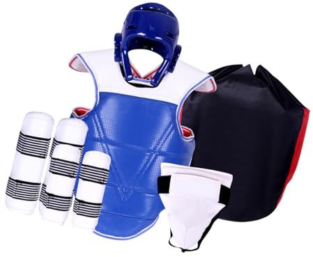 rockible Set di Equipaggiamento Protettivo Taekwondo da 5 Pezzi per Adulti E Bambini Protezione Completa Karate Sparring Gear per Arte Marziale Kickboxing MMA, XXL