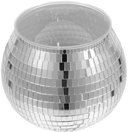 WATIIFUFU Disco Ball Ice Beverage Bucket Retro Mirror Finish Cooler for Parties Versatile Ice Tub for Beer Wine and Cold Drinks Party Decoration and Supplies