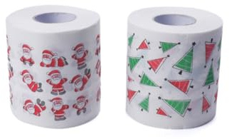 HAPINARY Christmas Tree Tissue Xmas Roll Paper for Kitchen Bathroom Festive Printed Toilet Paper Xmas Tissue Roll Decorations