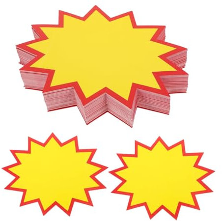 SGERUFZ 50 Pcs Etiquetas de Precio de Venta Al por Menor Fluorescentes para Tiendas Supermercados Garajes y Fiestas 17 * 13cm