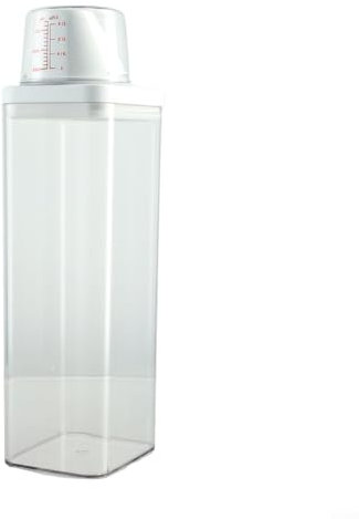 Sumsoctober Distributeur de détergent à lessive transparent avec gobelet doseur, récipient de rangement hermétique pour lessive en poudre, boîte de rangement (700 ml)