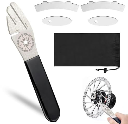 KATIMI 5 Stück Bremskolbenrücksteller Fahrrad, Edelstahl Richtwerkzeug Bremsscheiben Fahrrad, mit 2 Ovalen 2 Gebogenen Scheibenbremse Abstandshalter, Bremsscheiben Einsteller für Fahrradwartung