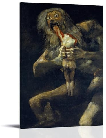 YiQuSoft Poster Francisco De Goya Saturn Devouring His Son, 1819–1823, ästhetisches Leinwandbild, Wohnzimmer-Dekor, Rahmen-Stil, 30 x 45 cm