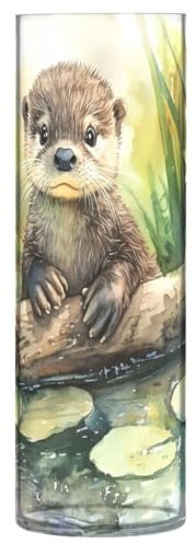 JUMBEAR Schöne Otter in der Lotusvase für Blumen, transparente Halloween-Vase, rustikale Heimdekoration für modernes Bauernhaus, ideales Regal, Tisch und Eingangsdekoration
