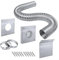 Puupaa Pelletofen Frischlufteinlass-Set, 5,1 cm Innendurchmesser x 152,4 cm außen, flexibles Aluminiumrohr mit Edelstahl-Wandpaneelen für Pelletofen