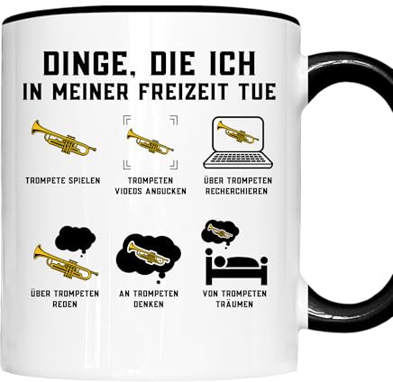 Trompete Tasse | Dinge, die ich in meiner Freizeit tue Trompete spielen | Trompete Geschenk Trompetespieler Tasse Trompete Kaffeebecher lustig