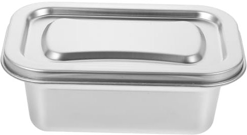 Garneck Vaschetta Per Gelato in Acciaio Inox Con Coperchio - Contenitore Per Gelato Fai Da Te - Scatola Per Frigorifero e Congelatore Ideale Per Conservare Gelato Artigianale e Dolci