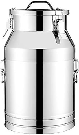 SSDDLZEQ Edelstahl-Milcheimer-Gärbehälter, 15–60 l, Edelstahl-Milchkanne – robuster Milchkrug, Eimer, Weineimer, Flascheneimer, versiegelter Transporttank Eingedickter(35L)