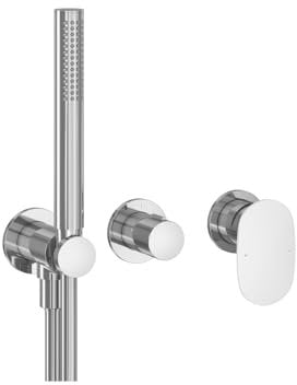 Unterputz-2-Wege-Wasserhahn Bad Dusche mit Gehäuse und Garnitur | Originelles Modernes Design | SG 065.00CR.O2.+S Chrom | RAVAK