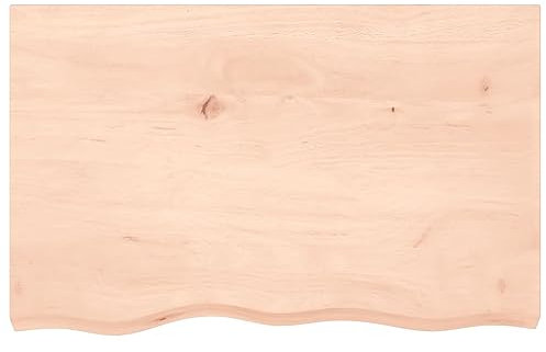 HEFZGDB Tischplatte 80x50x(2-4) cm Massivholz Eiche Unbehandelt Küchentisch Arbeitsplatte Schreibtischplatte Bürotisch für Büro Studienraum Konferenzraum Küche