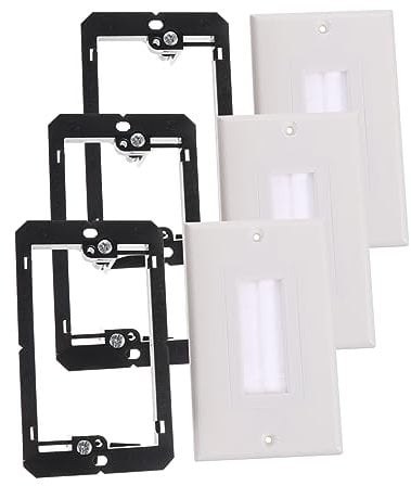 LALAFINA 3stücke Decora Bürsten-wandplatte Mit Einzelbürsten-einsatz Für Kabeldurchführung Niederspannungs-montagehalterung Für Usb Und Audio- Video-datenkabel