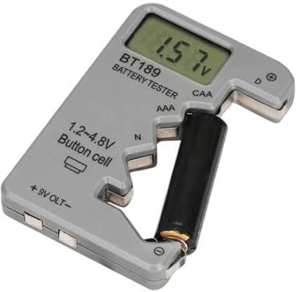 Testeur de batteries | Testeur de piles domestique | Compteur portable économiseur d'énergie avec écran LED et précision pour appareils auditifs, montres domestiques imprimantes