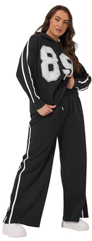 Yours Curve Wide Leg Side Stripe Joggers - Women's - Plus Size Curve