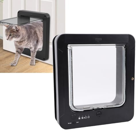Asixxsix Intelligente Katzentür, Halsbandaktivierte Haustiertür, Automatische Sensor-Katzenklappe, Haustiertor für Innentür und Außentür, Kitty Kittens Doggie